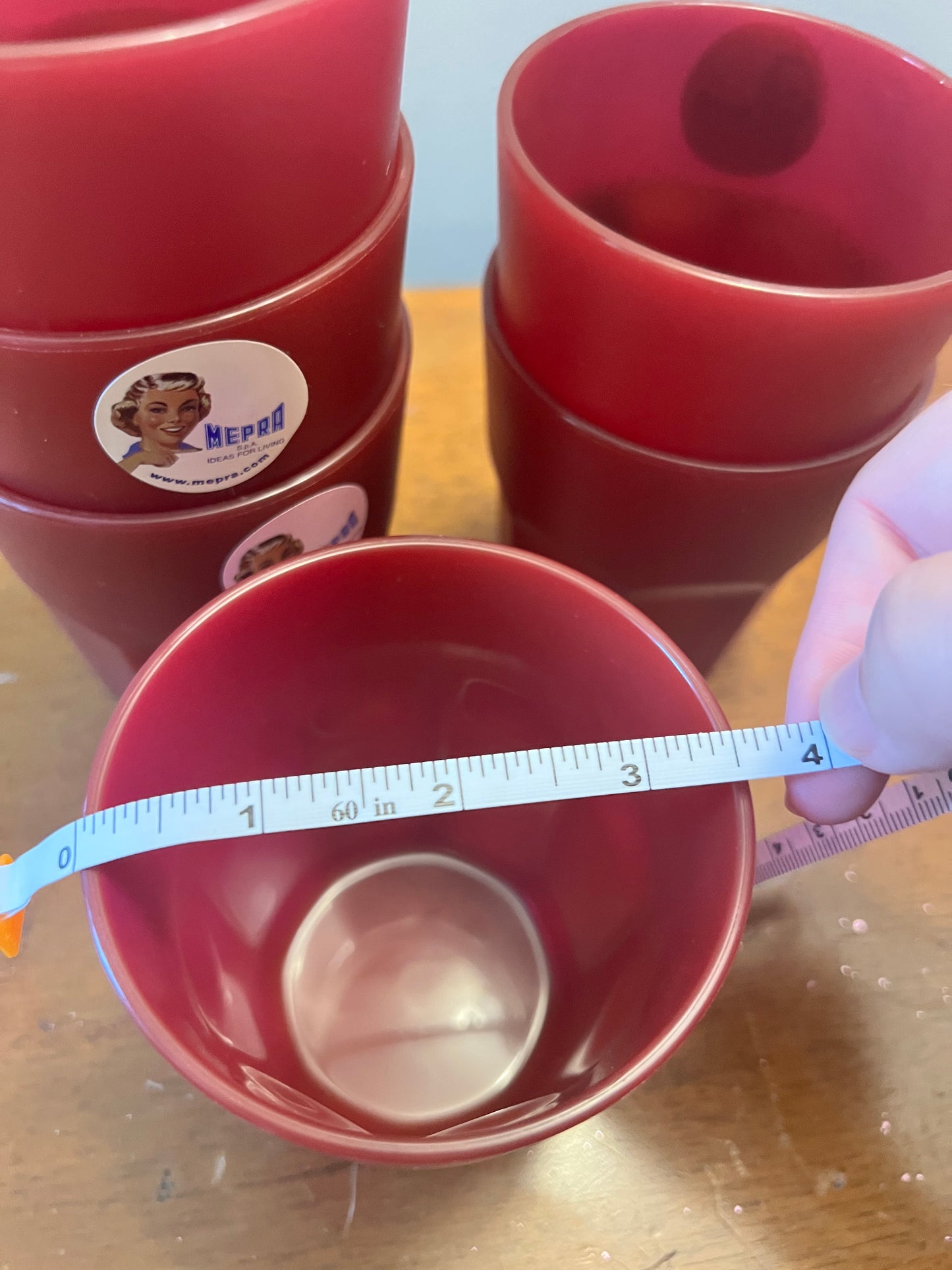 Mepra of Italy—6 Low Tumblers Set, cranberry