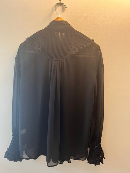 Zara Woman Sheer Black Blouse size M