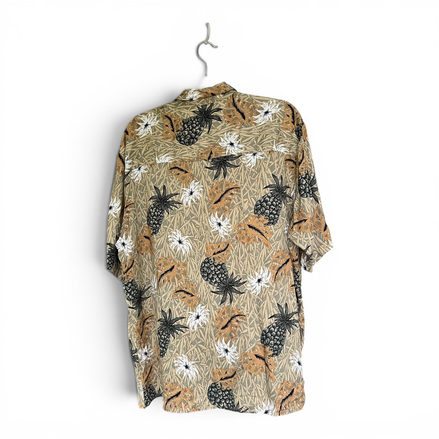 Vintage 90s Hawaiian Pineapple Pattern Aloha Men’s Shirt, Size L