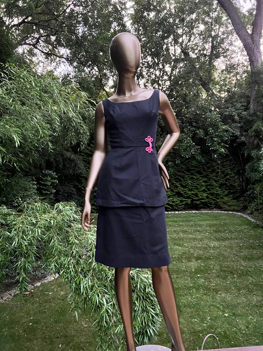 Black/Pink Vintage Sheath Dress