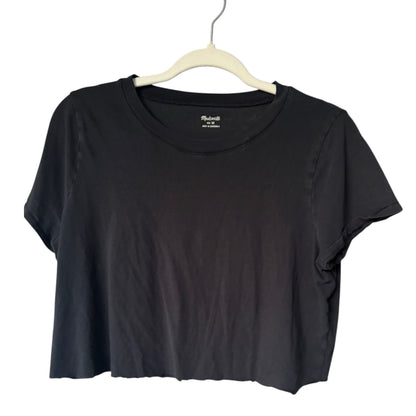 Madewell Black Cut-Off Crop Top T-Shirt, Size M