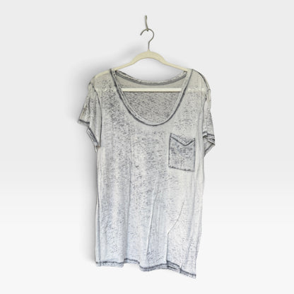Bundle of Two Whisper-Weight Semi-Translucent Gray Tops, T&B, Michelle, Size M/L