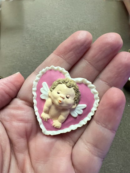Vintage Kissing Cupid Valentine’s Day Pin/Brooch