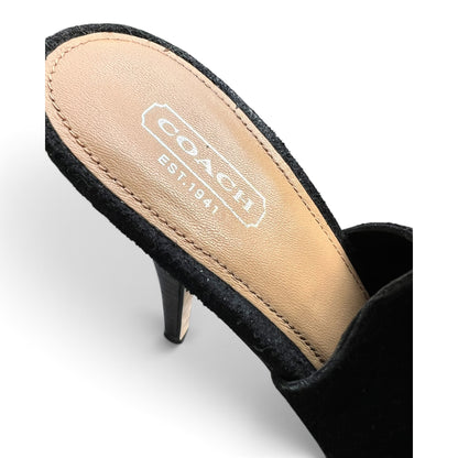 *Coach* Black Suede Two-Buckle Heels, Analeigh, Size 9