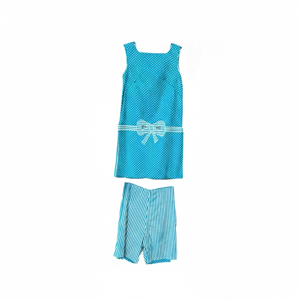 Vintage 60’s 2-Piece Reversible Tunic Top + Shorts Set, size small