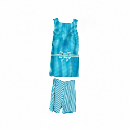 Vintage 60’s 2-Piece Reversible Tunic Top + Shorts Set, size small