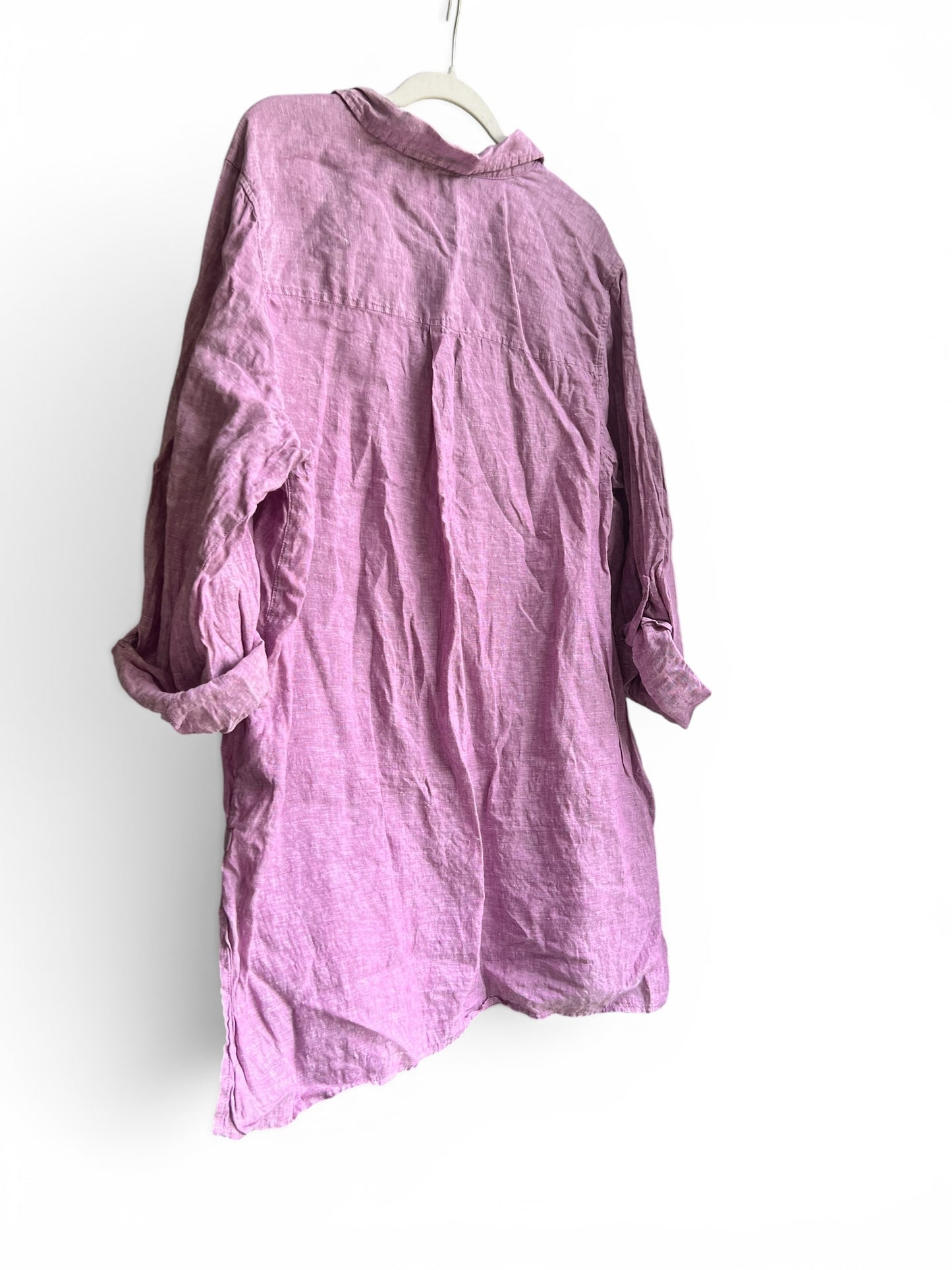Sigrid Olsen 100% Linen Lavender Button Up Camp Shirt, size 3x