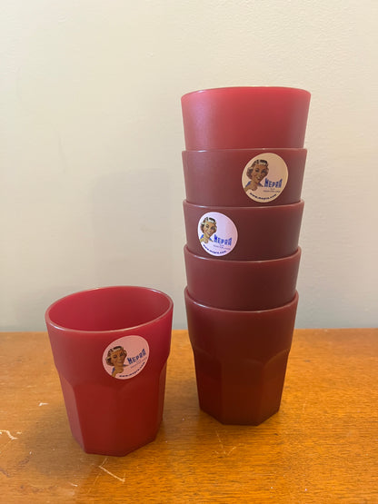 Mepra of Italy—6 Low Tumblers Set, cranberry