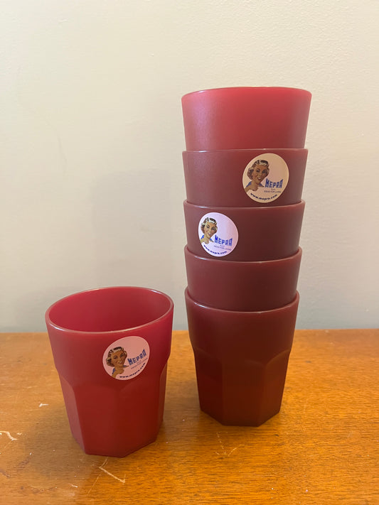 Mepra of Italy—6 Low Tumblers Set, cranberry