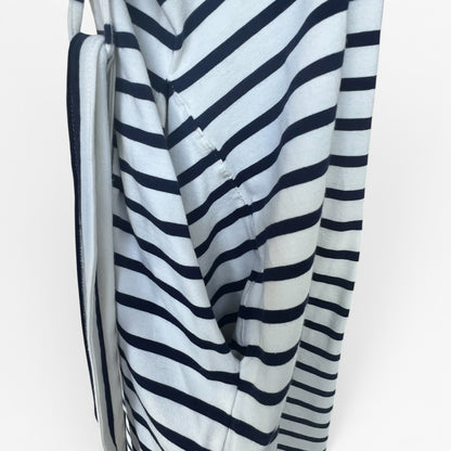 Lands End Black and White Striped EUC, Size L/XL