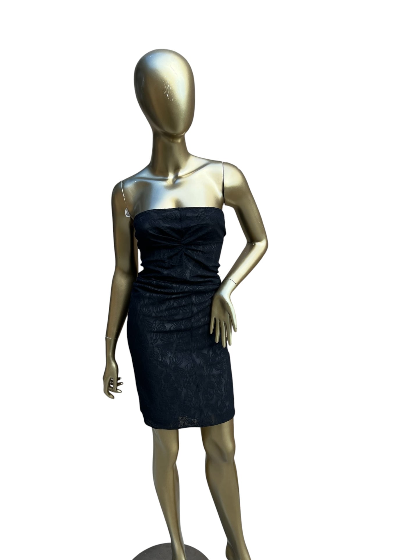 Vivienne Tam Vintage Black Lace Strapless Tube Dress, size 0