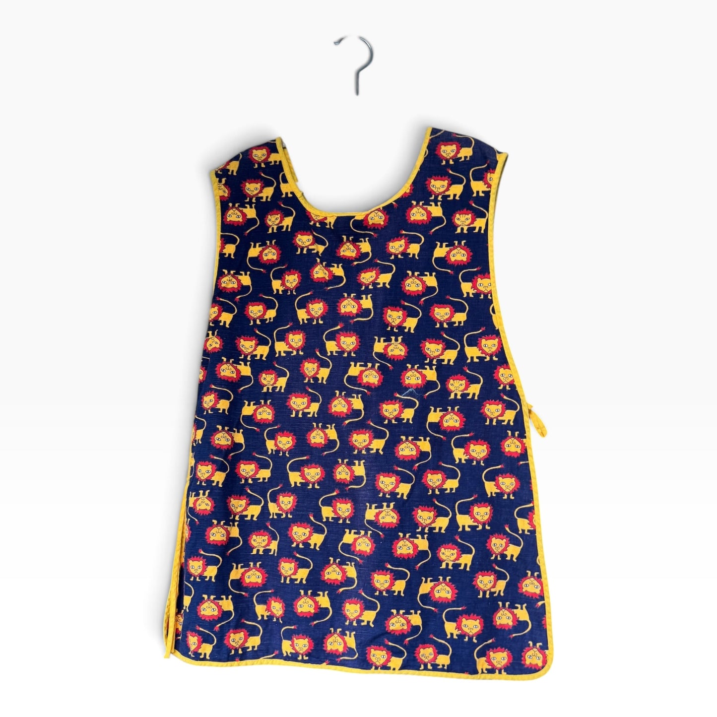 Vintage 70s Kid’s Lion Print Art Smock, Apron, 100% Cotton, Size Small