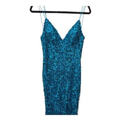 Sherri Hill Turquoise Sequined Gown, size xs