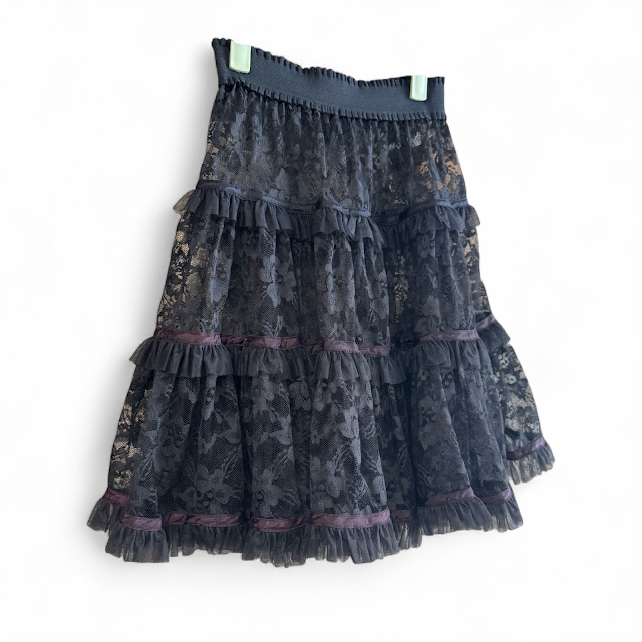 Vintage Black Lace Slip Skirt, size s