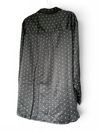 NWT Gap Black & White Polka Dot Boyfriend Shirt, Size XXL