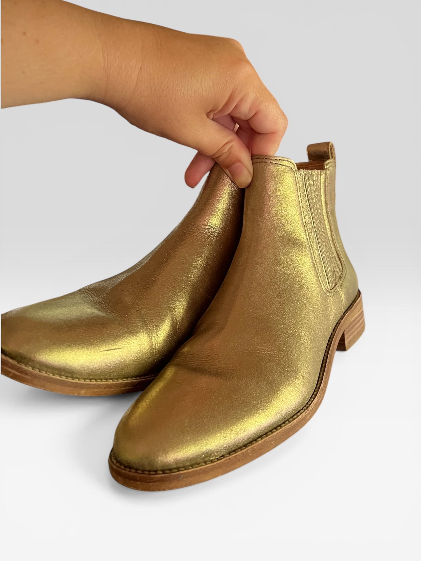 Madewell Gold Booties, size 6.5