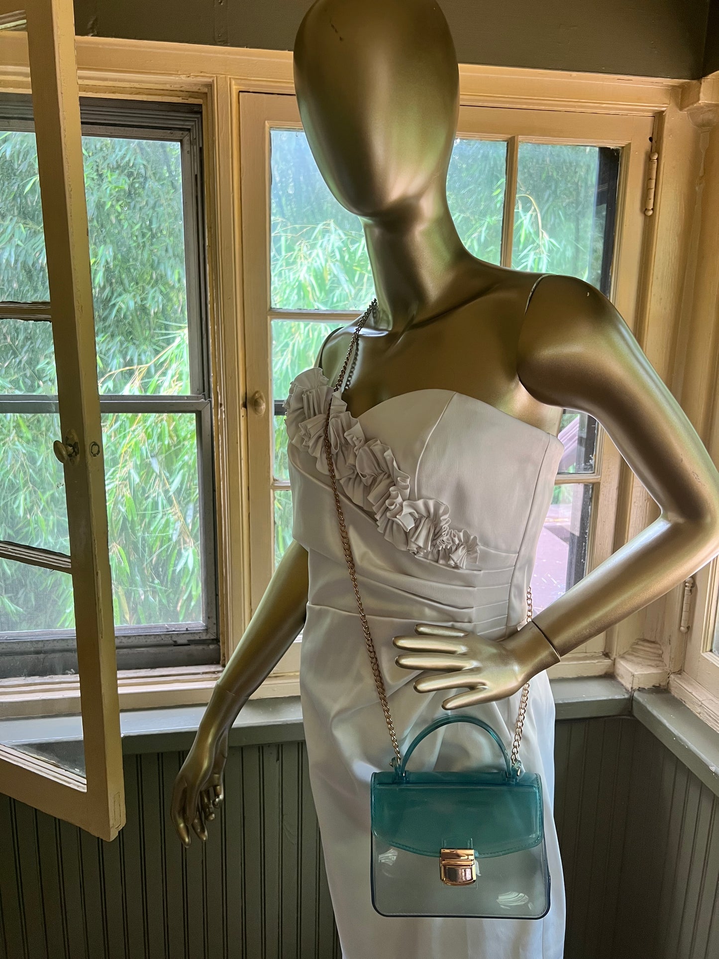 NWT WHBM White Strapless Mini Dress, size 8