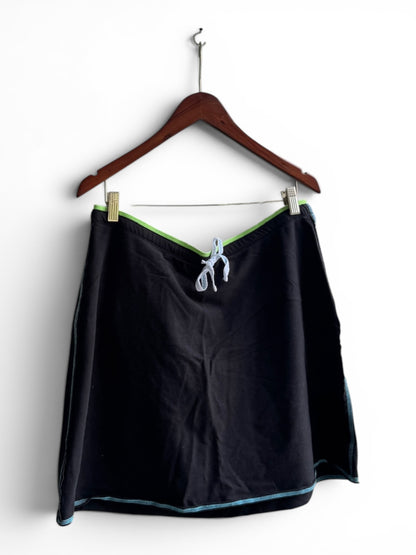 Hue Brand Black Everyday Tennis Mini Skirt With Contrast Stitch, Size XL