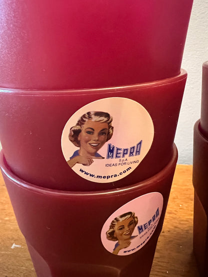 Mepra of Italy—6 Low Tumblers Set, cranberry