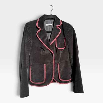 See By Chloé Vintage Preppy Black Corduroy Blazer, Contrast Trim, Size S