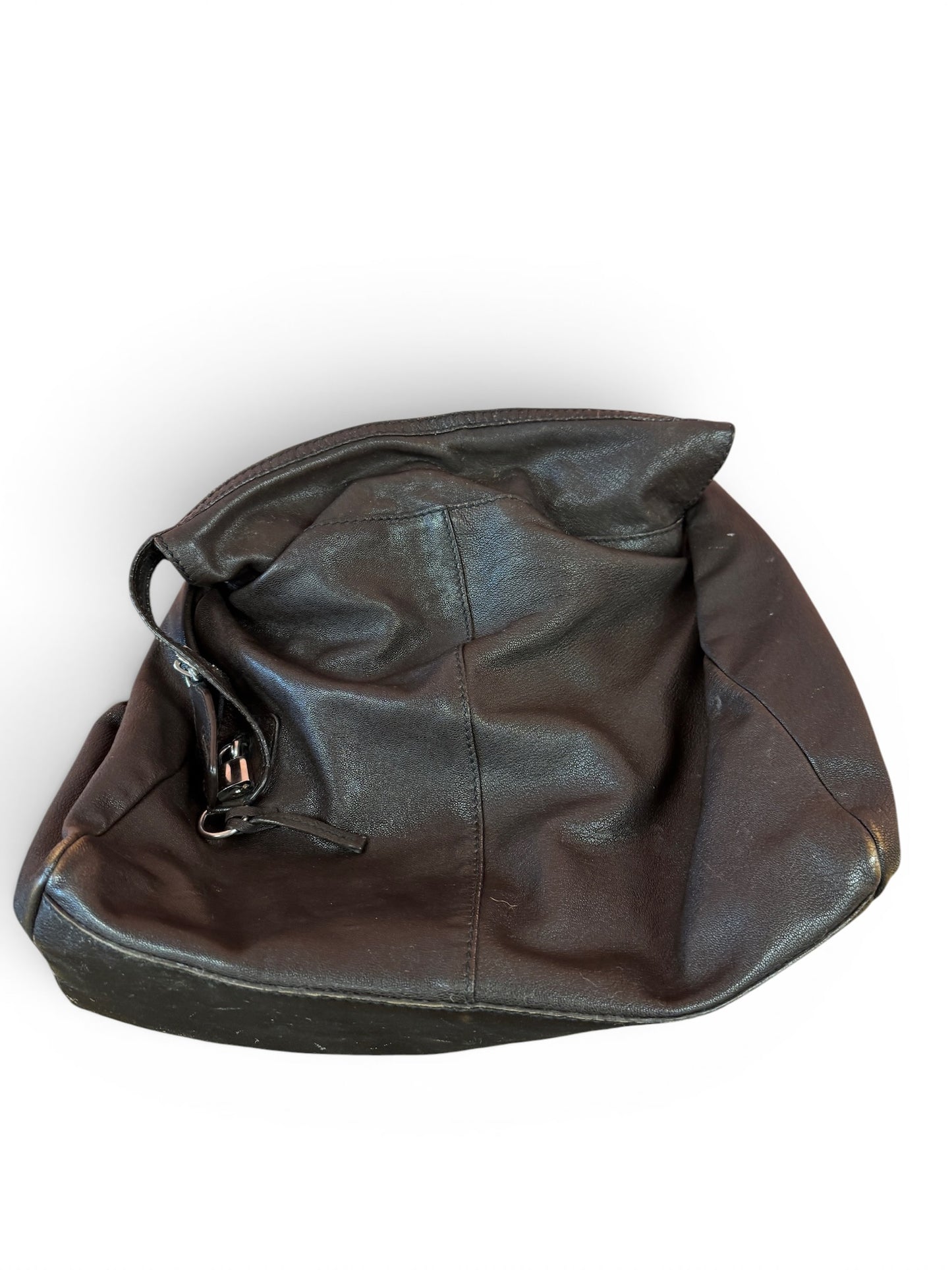 Y2K D&G Dolce & Gabbana Brown Leather Slouchy Hobo Bag