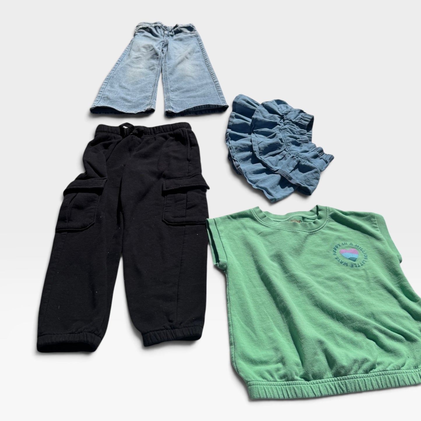 Bundle - Girls Jeans, Sweats, Skort, Top - Cat & Jack, H&M, Size 6/7, 7/8