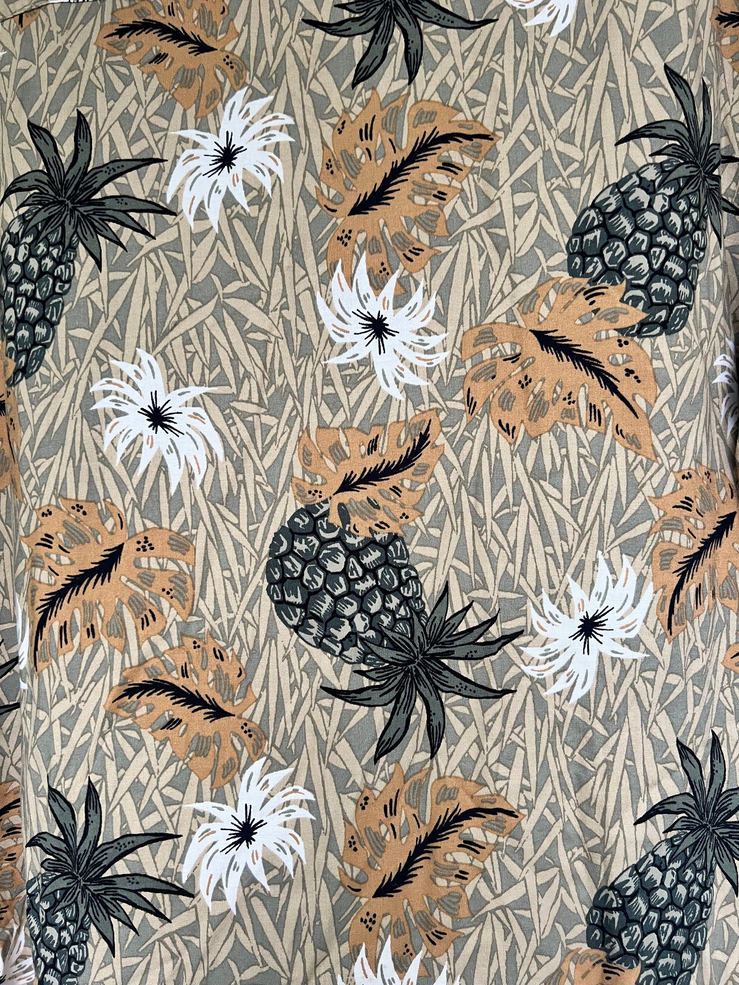 Vintage 90s Hawaiian Pineapple Pattern Aloha Men’s Shirt, Size L
