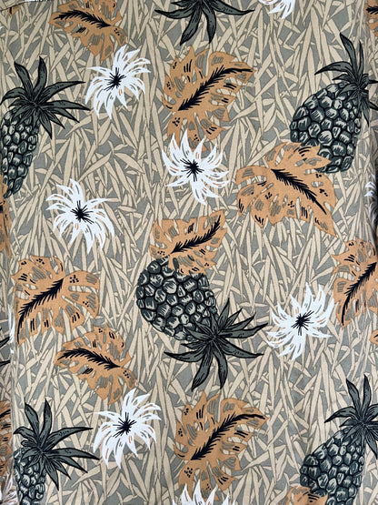 Vintage 90s Hawaiian Pineapple Pattern Aloha Men’s Shirt, Size L