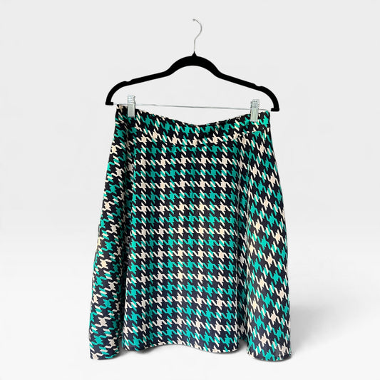 Brooklyn Industries Houndstooth Pattern A-Line Skirt, 2010s, Aughts, Size L