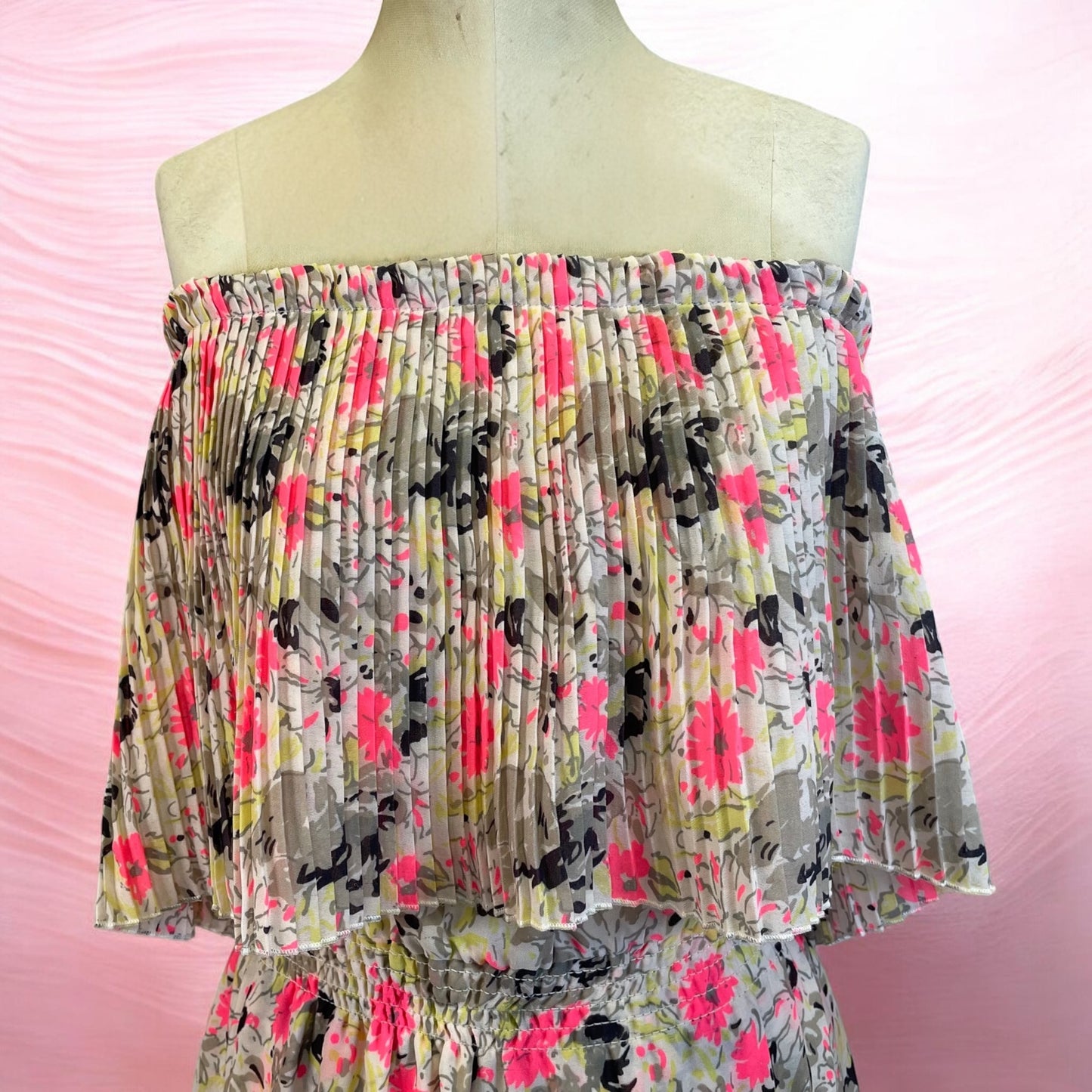 Parker Strapless Ruffle Mini Dress, size large