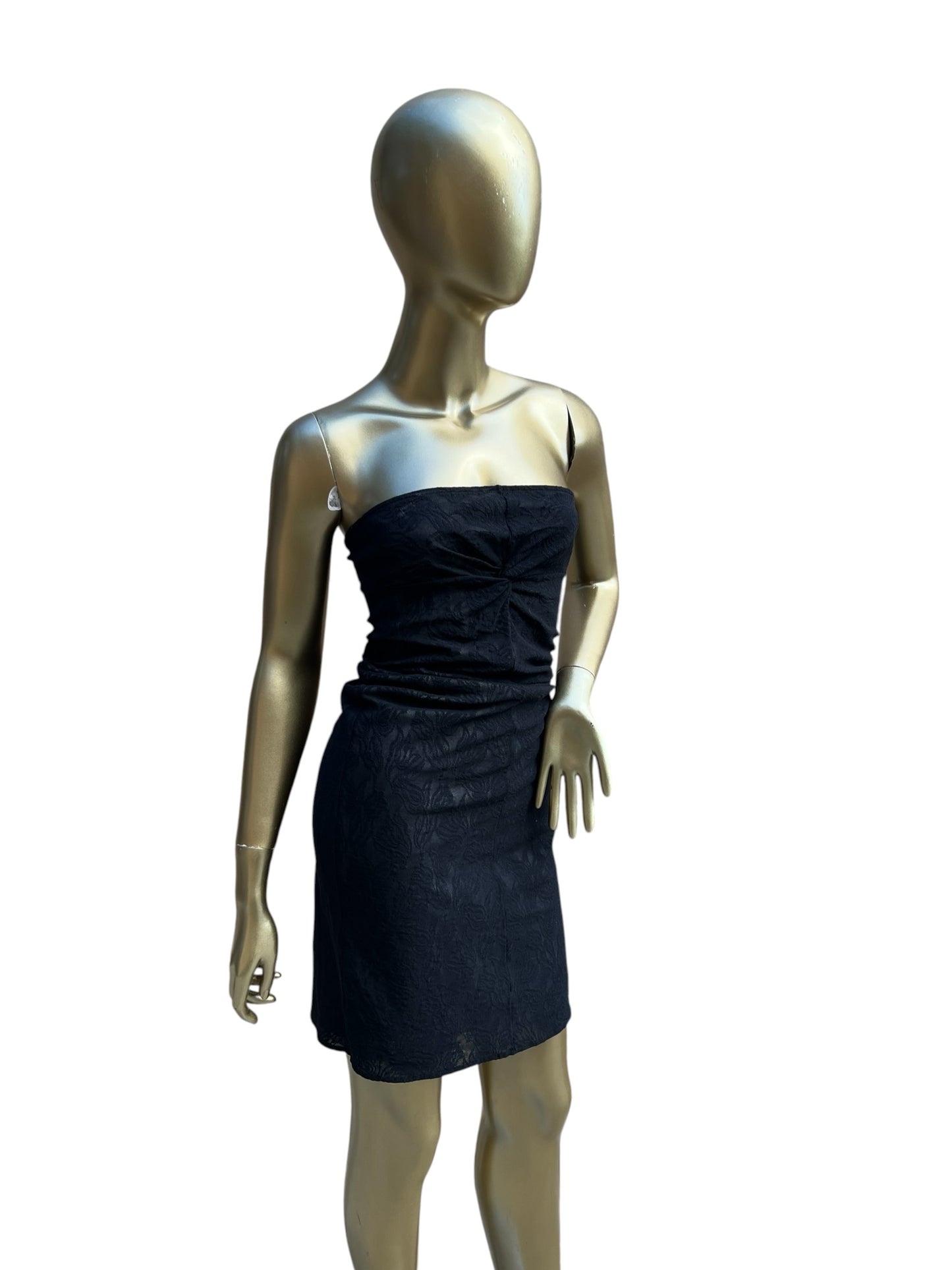 Vivienne Tam Vintage Black Lace Strapless Tube Dress, size 0