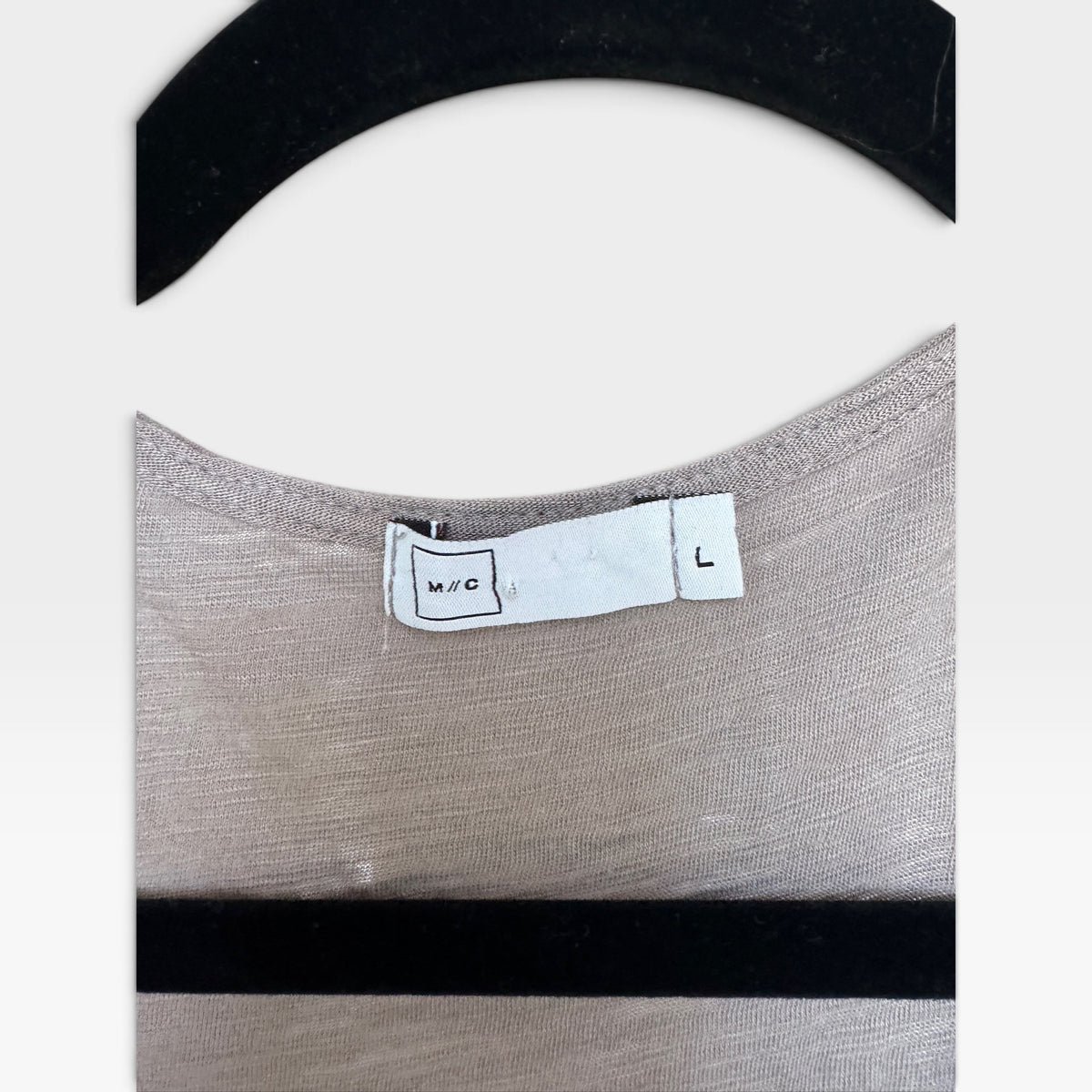 Bundle of Two Whisper-Weight Semi-Translucent Gray Tops, T&B, Michelle, Size M/L