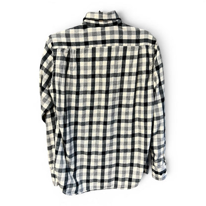 Uniqlo Black & White Plaid Flannel Button Down Shirt, size xs