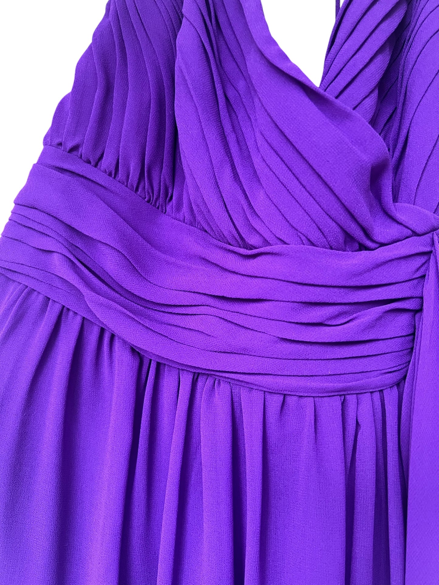 Ralph Lauren Evening Long Purple Halter Dress, Size 12