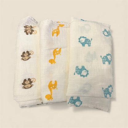 Three Aden & Anais Muslin Swaddle Baby Blankets