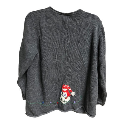Vintage Ugly Christmas Sweater Cardigan, size large