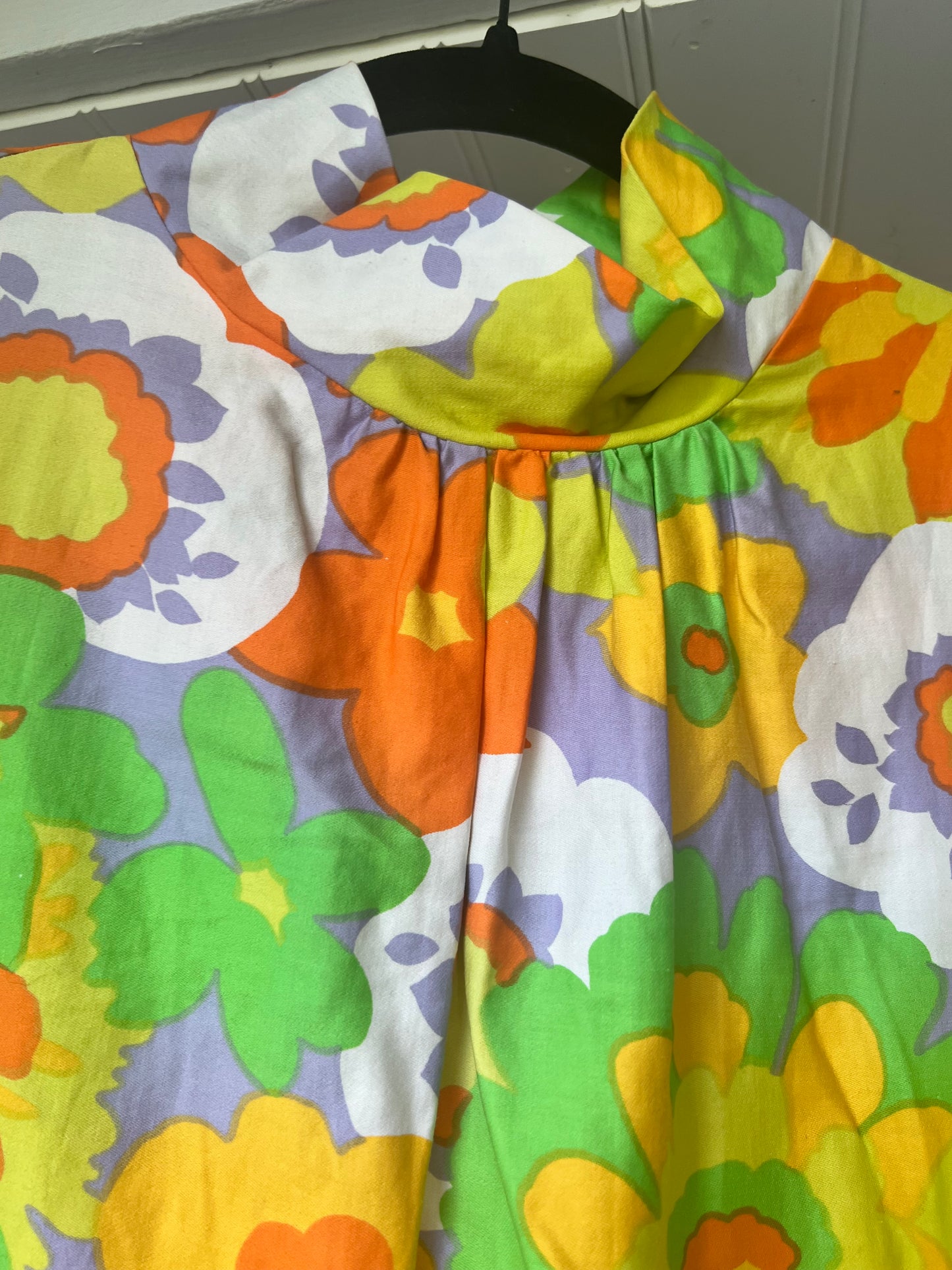True Vintage 60s Bold Maximalist Floral Dress, Made in Japan, Mod Style, Size S