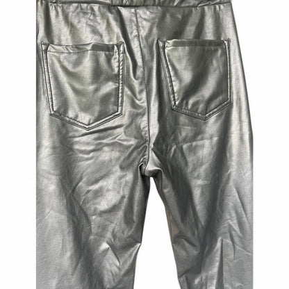 Rewash Faux Leather Pull-On Style Bootcut Black Pants, Size M