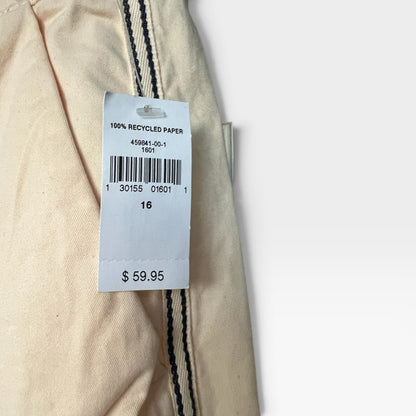 NWT Gap Girlfriend Chinos, Light Peach Color, Frayed Hem, Side Stripes, Size 16