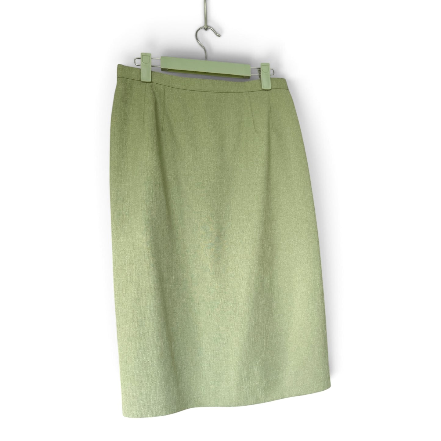 Kasper For ASL Celery Green Two-Piece Vintage 90s Y2K Skirt Suit, Size 8