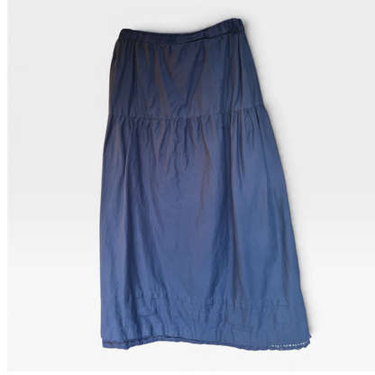 Old Navy Long Midi Skirt With Lace Trim, 100% Cotton, Dark Blue, Size M