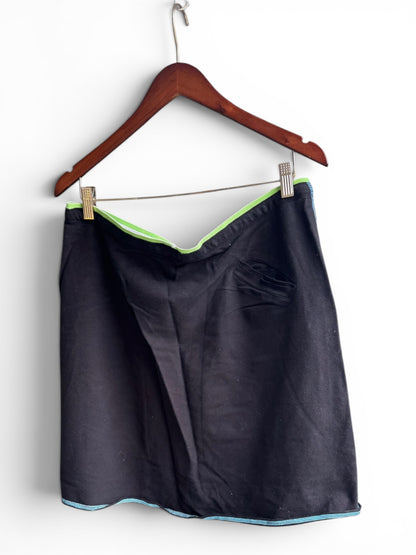 Hue Brand Black Everyday Tennis Mini Skirt With Contrast Stitch, Size XL