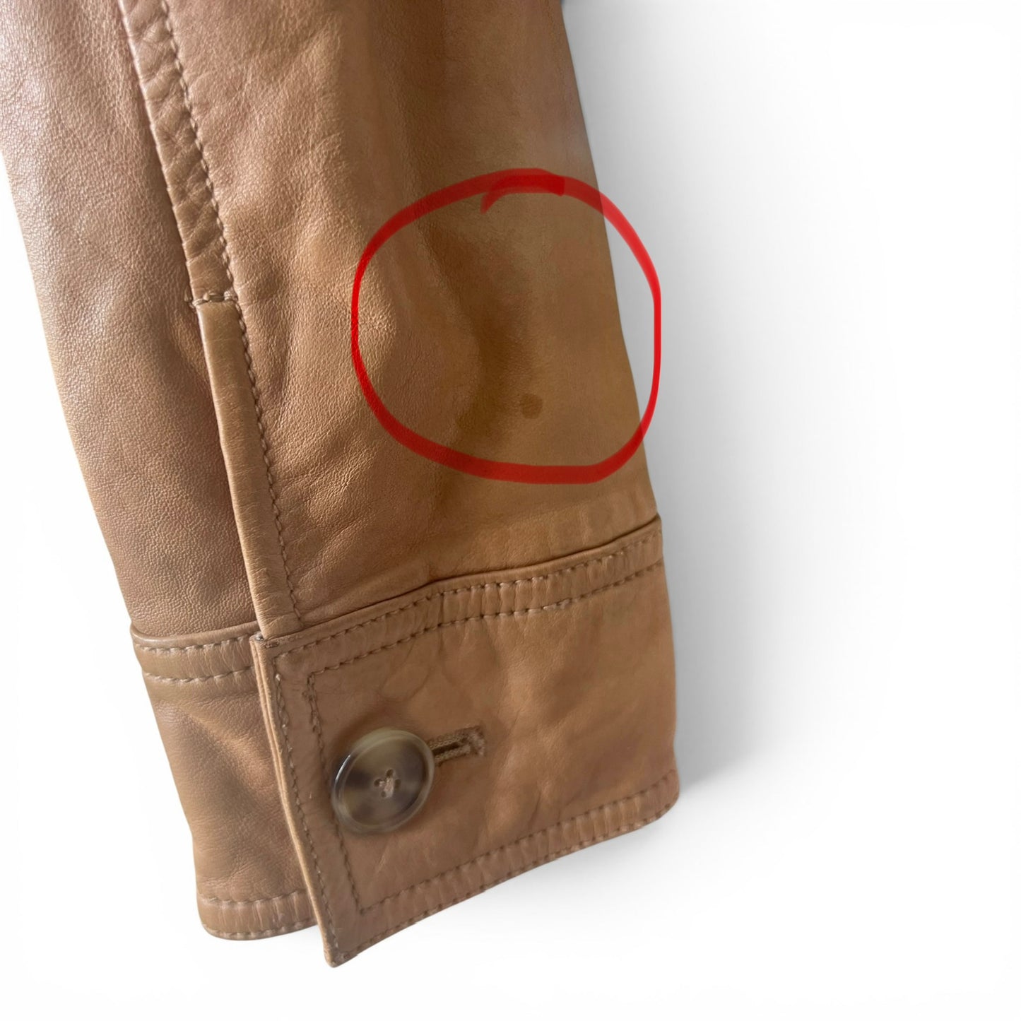 Loft Genuine Leather Tan Jacket, Size 6