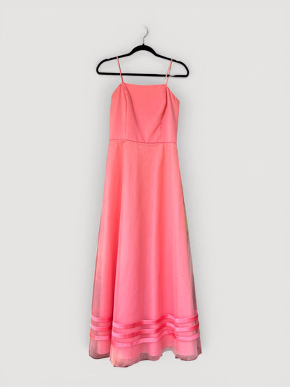Vintage 90s Y2K Formal Peach / Pink Ankle-Length Dress, Size XS