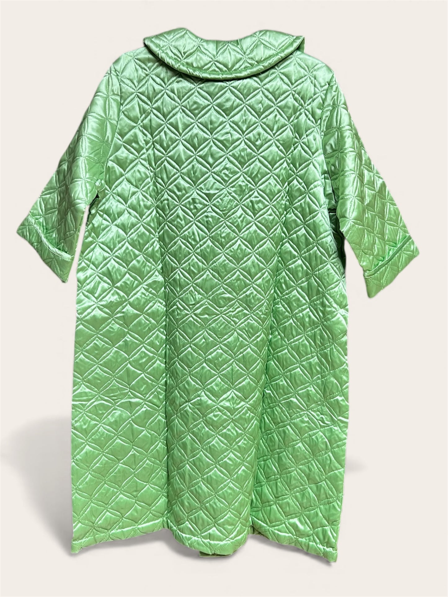 NWT 1950s Green Quilted Housecoat, size large