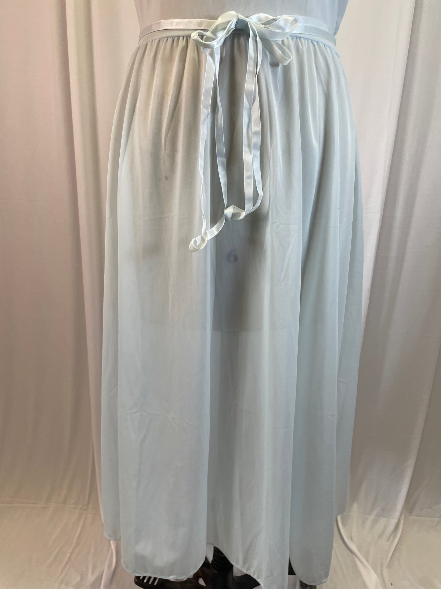 Vintage 60s Pale Blue Sheer Nightgown, size m