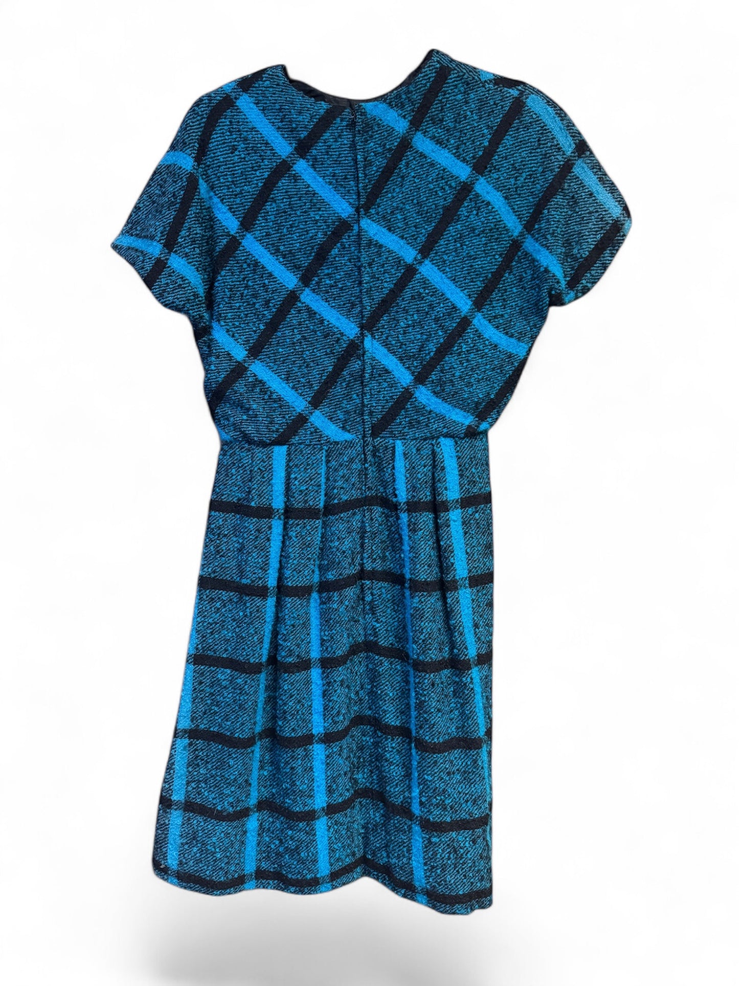 Vintage Mr Sherman of London, England 1950s Wool Plaid Dress, size m