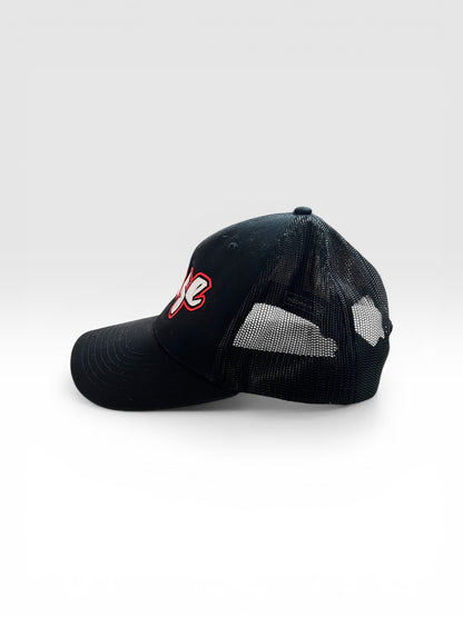 “Rage” Black Trucker Hat, Adjustable Size