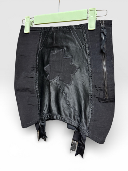 Vintage Black Girdle with Garter Straps, Renette Foundations