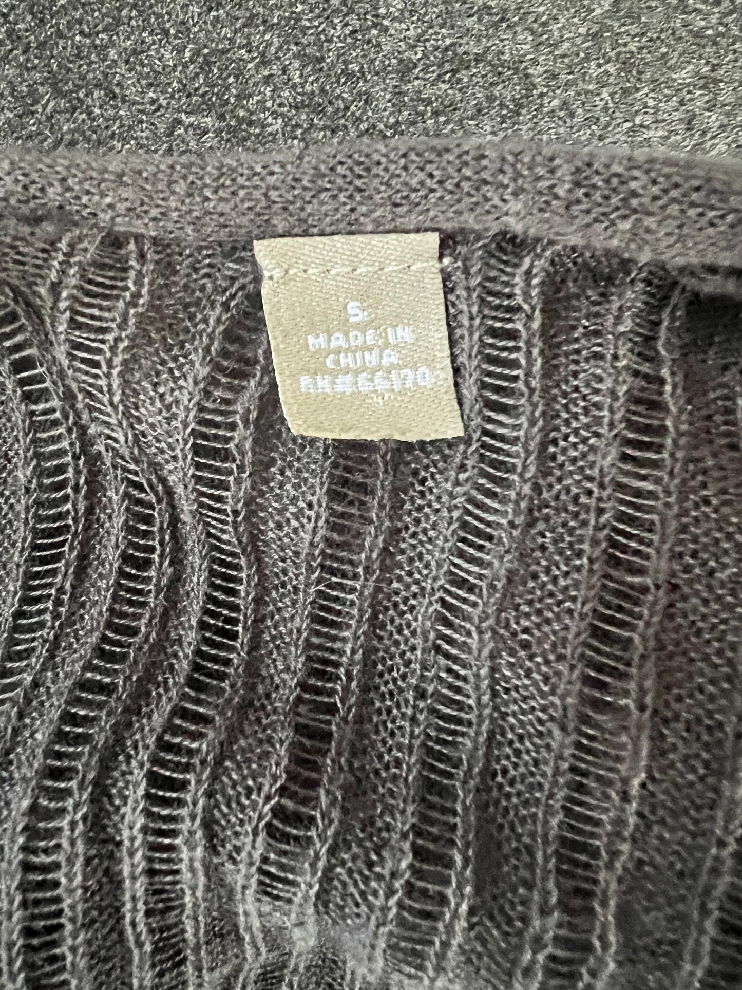 Anthropologie Knitted & Knotted Gray 100% Linen Cardigan Sweater, size s